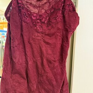 Elegant Burgundy Lace Women's Top